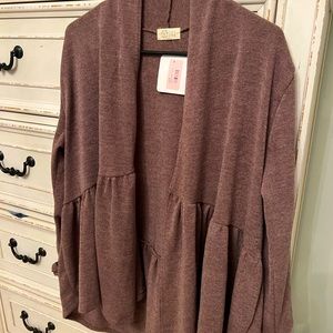 New with tags boutique cardigan . Size large . Mocha brown . Smoke free home